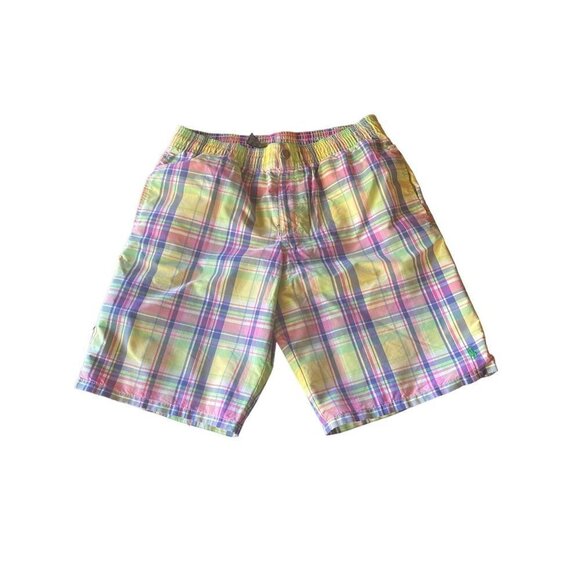 Polo Ralph Lauren Pastel Plaid Swim Trunks Shorts Size Large